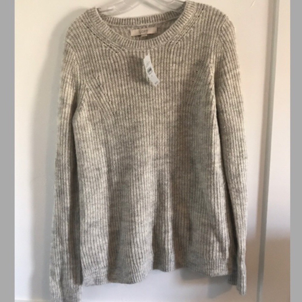 LOFT Light gray heathered sweater. NWT